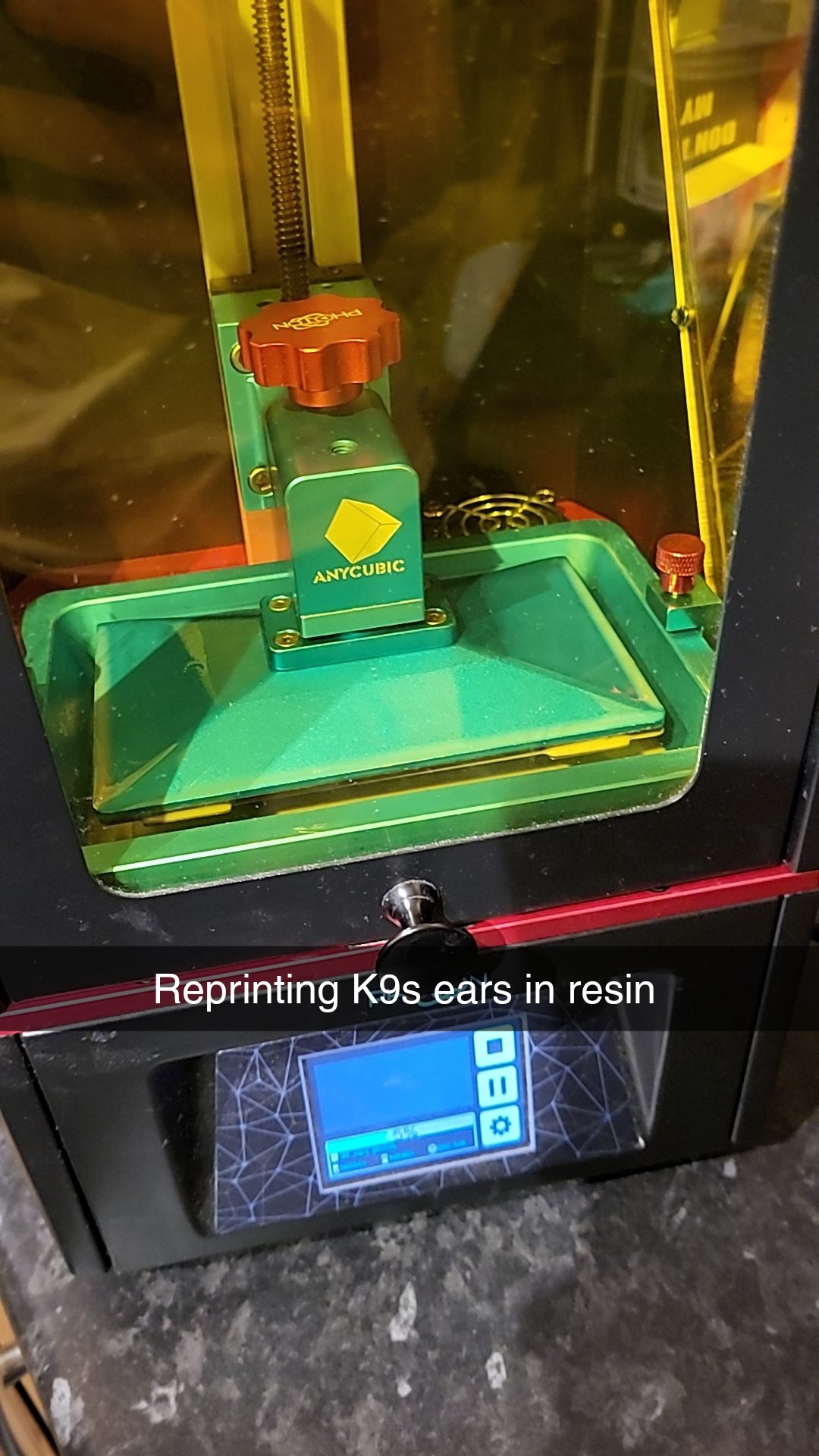 K9 ears in the process of being printed